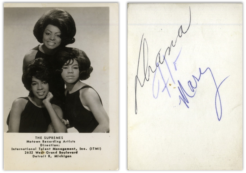 The Supremes Photo Signed by all 3, Including Florence Ballard -- With Epperson COA